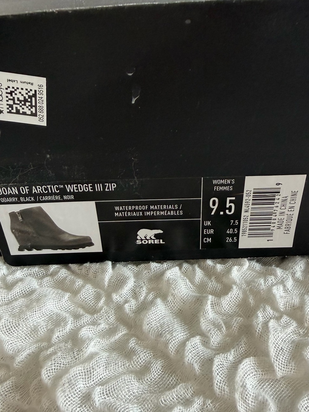 NWT Sorel Joan of Arctic Wedge III Zip Quarry Black 9.5 - Picture 13 of 13